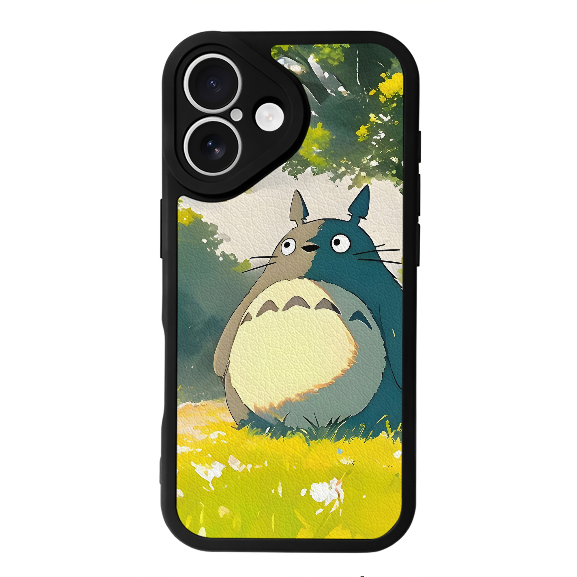 （画像用） となりのトトロ 草壁メイ 草壁サツキ My Neighbor Totoro Satsuki Kusakabe Mei Kusakabe 【iPhone 16シリーズ対応】シリコンスマホケース（レザー調） 材質：シリコン